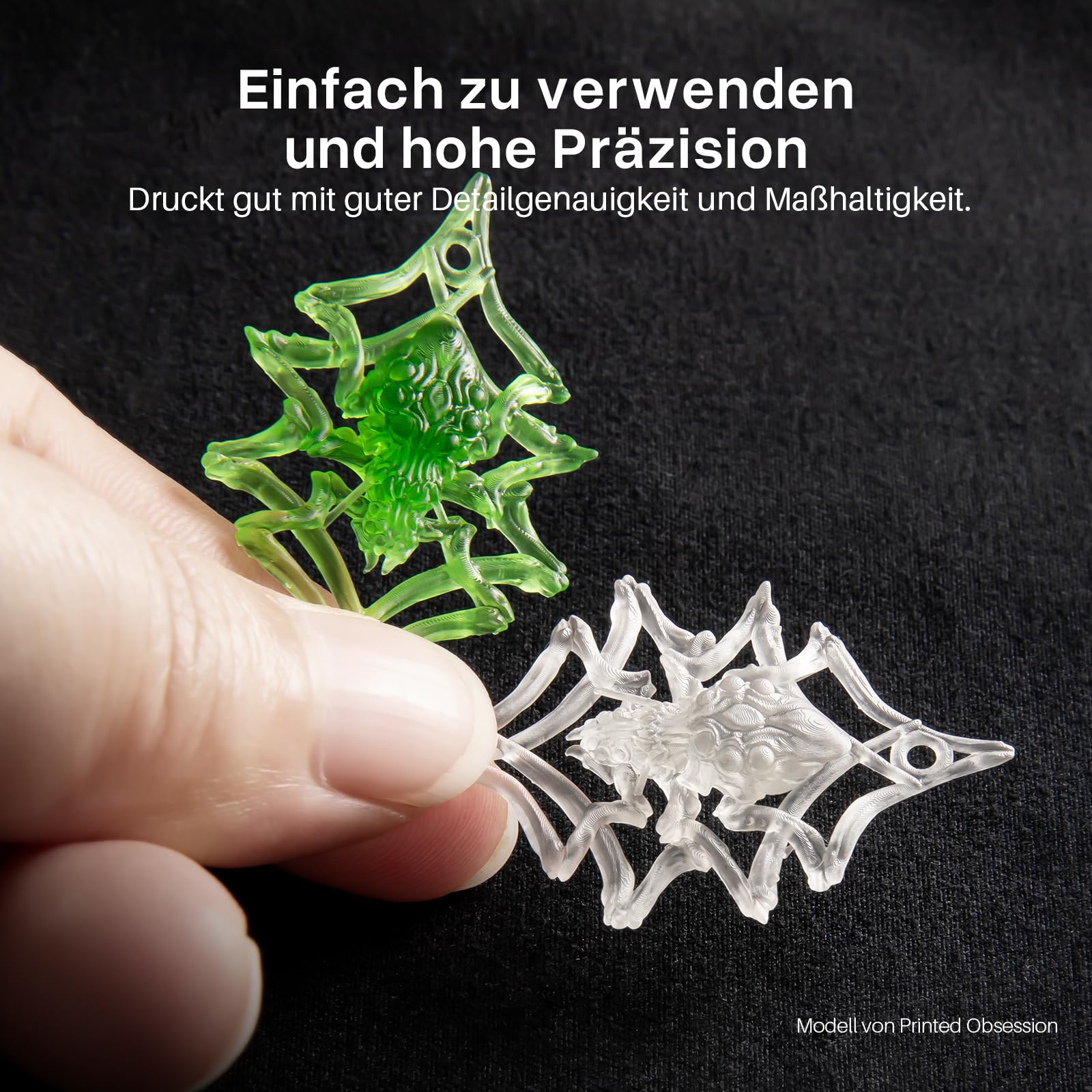 ELEGOO Standard 3D Drucker Resin auf Pflanzlicher Basis mit Extrem Geringem Geruch und Hoher Präzision, 405 nm UV Photopolymerharz, Schnelle Aushärtung Harz für Resin 3D Drucker Klargrün 1000g