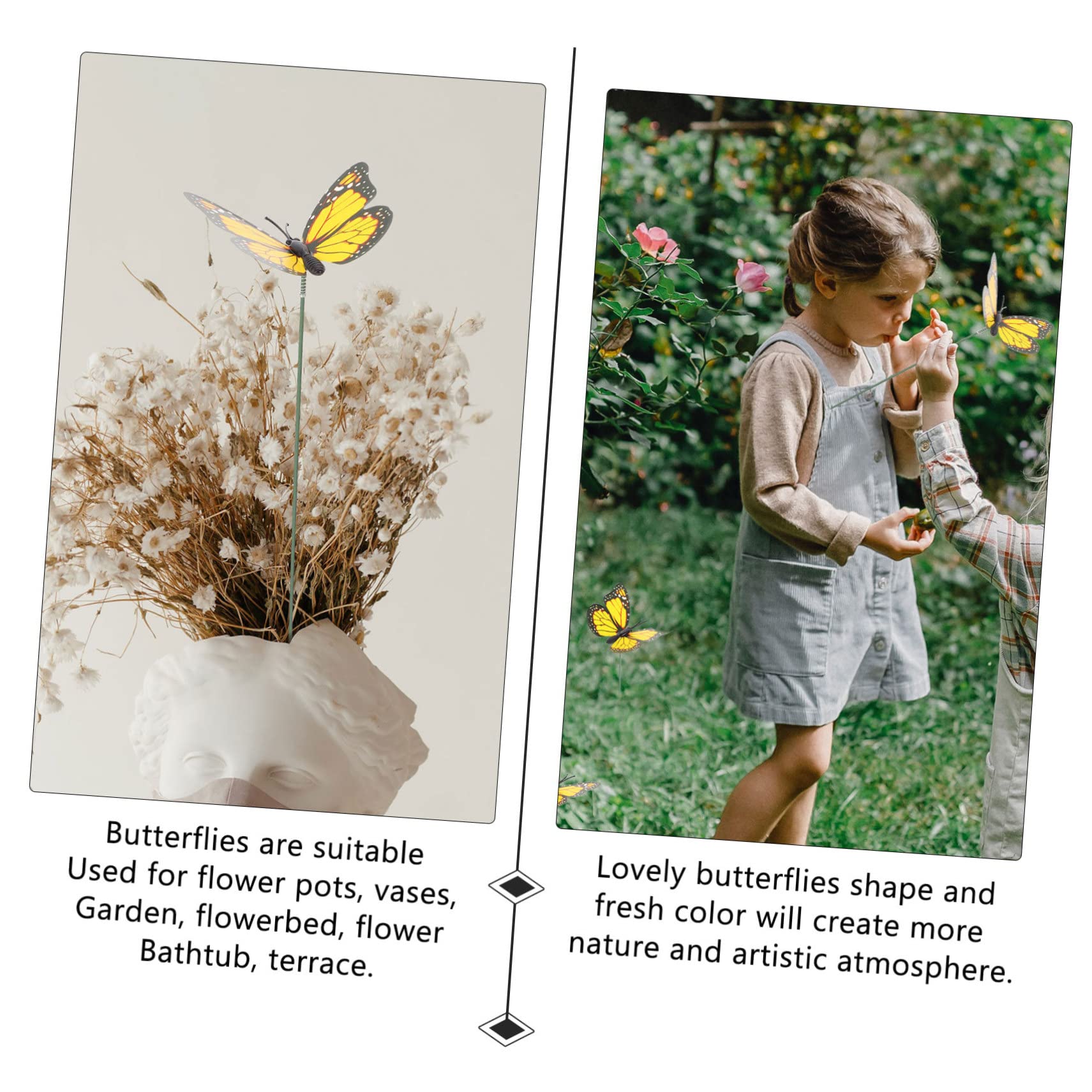 BESTonZON 3 Sätze Garten Schmetterlinge Deko Künstliche Schmetterlinge Mit Stab Für Innen Und Außendekoration Lebendige Farben Vielseitige Anwendung Für Feiern 50 Stück * 3