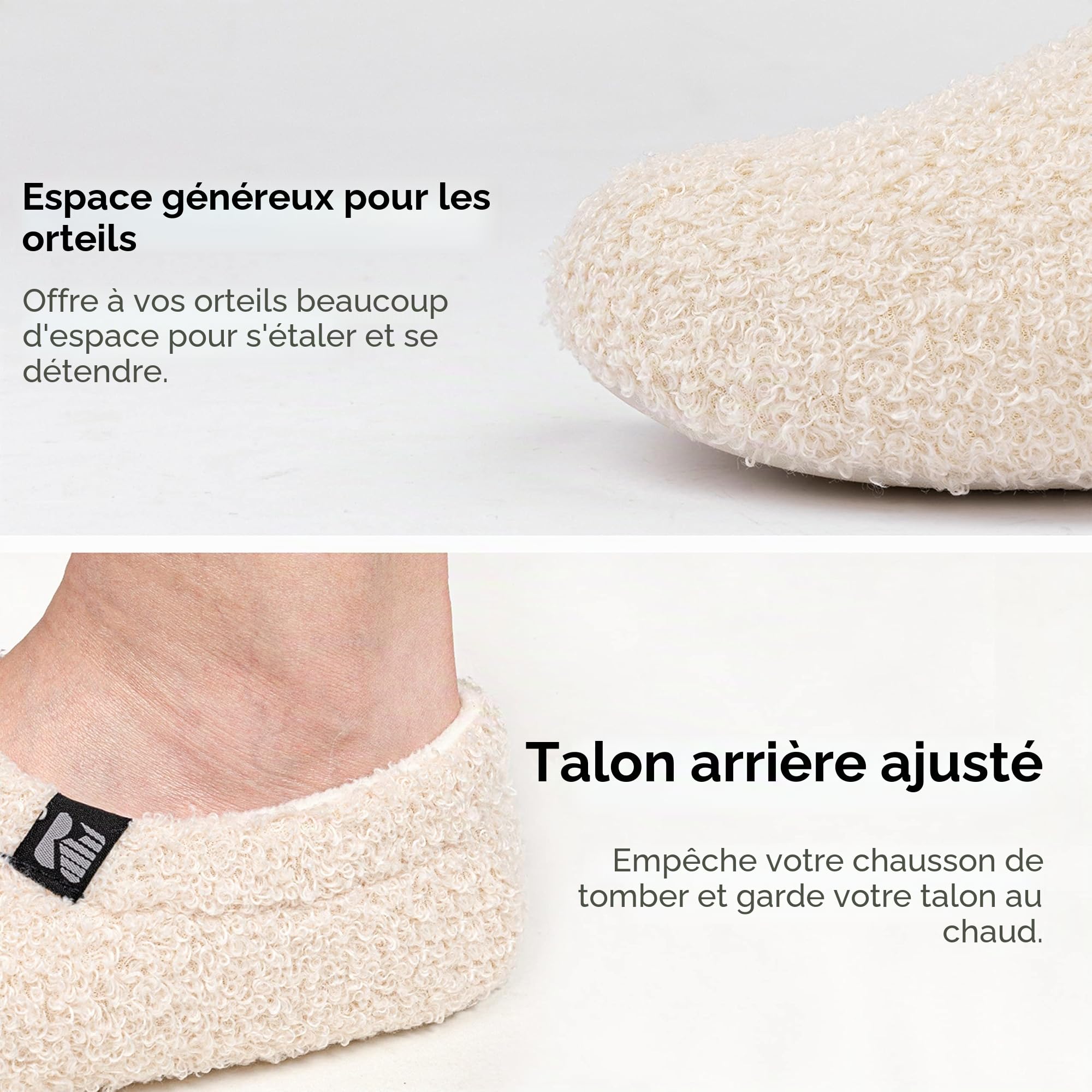 RockDove Chausson d'Intérieur Fermé en Polaire Teddy pour Femme