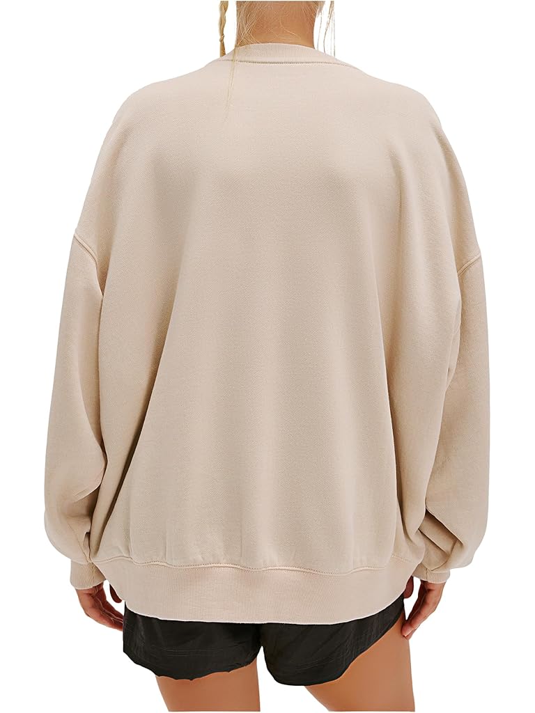 Beige Free People Slow It Down Pullover