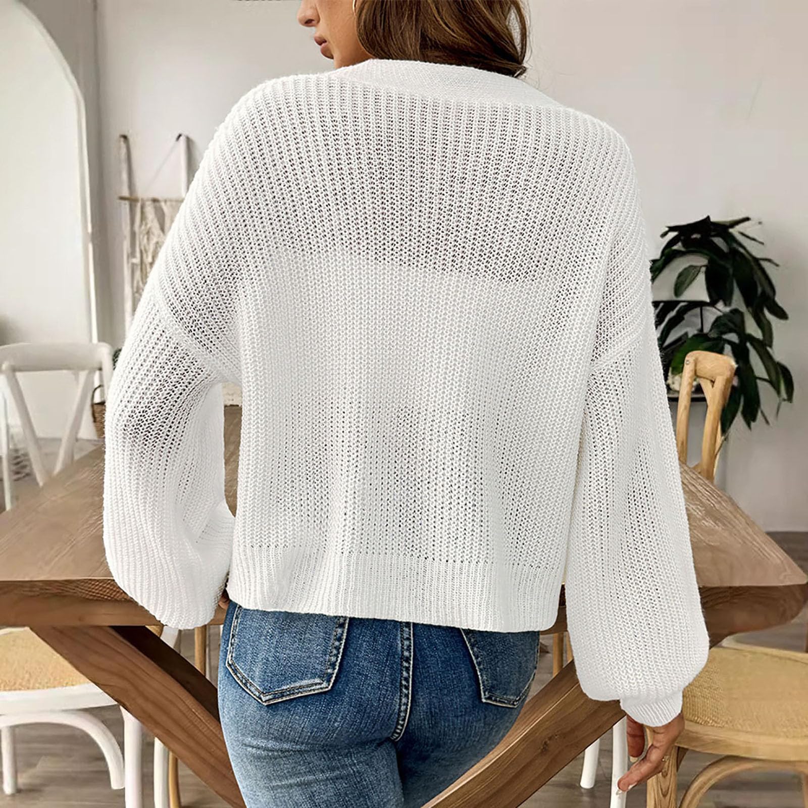 Cardigan Donna a Maglia Tinta Unita Maglione Morbido con Bottoni Casual | Modello aperto sul davanti facile da sovrapporre, ideale nelle giornate fresche, abbinabile con maglie camicie e jeans