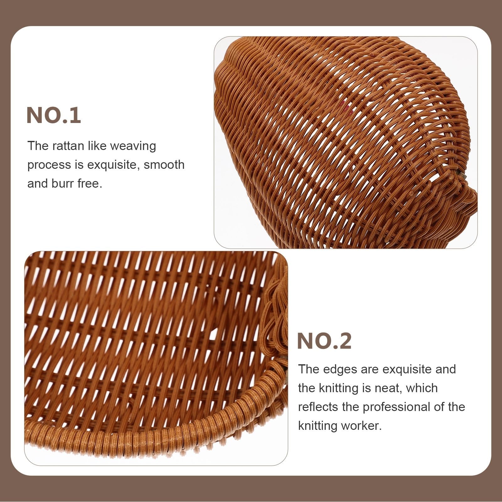 Cesto Frutta In Rattan Intrecciato - Porta Snack, Pane E Frutta - Centrotavola Decorativo Per Casa - Foto 3