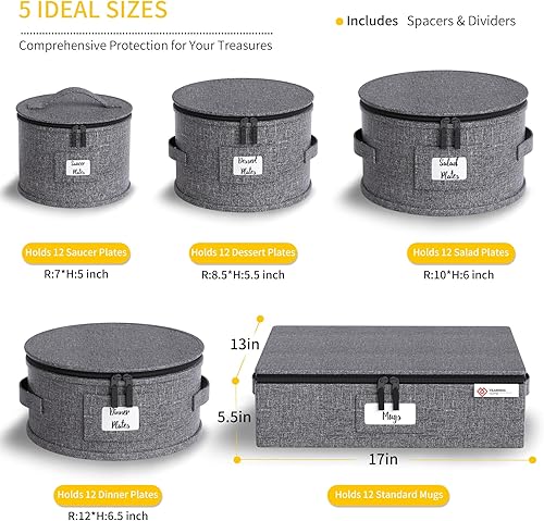 Miniatura 2 de Contenedores de almacenamiento de China, caja rígida para mover platos, platos, vino y vasos, vajilla, tazas, platillos organizadores acolchados