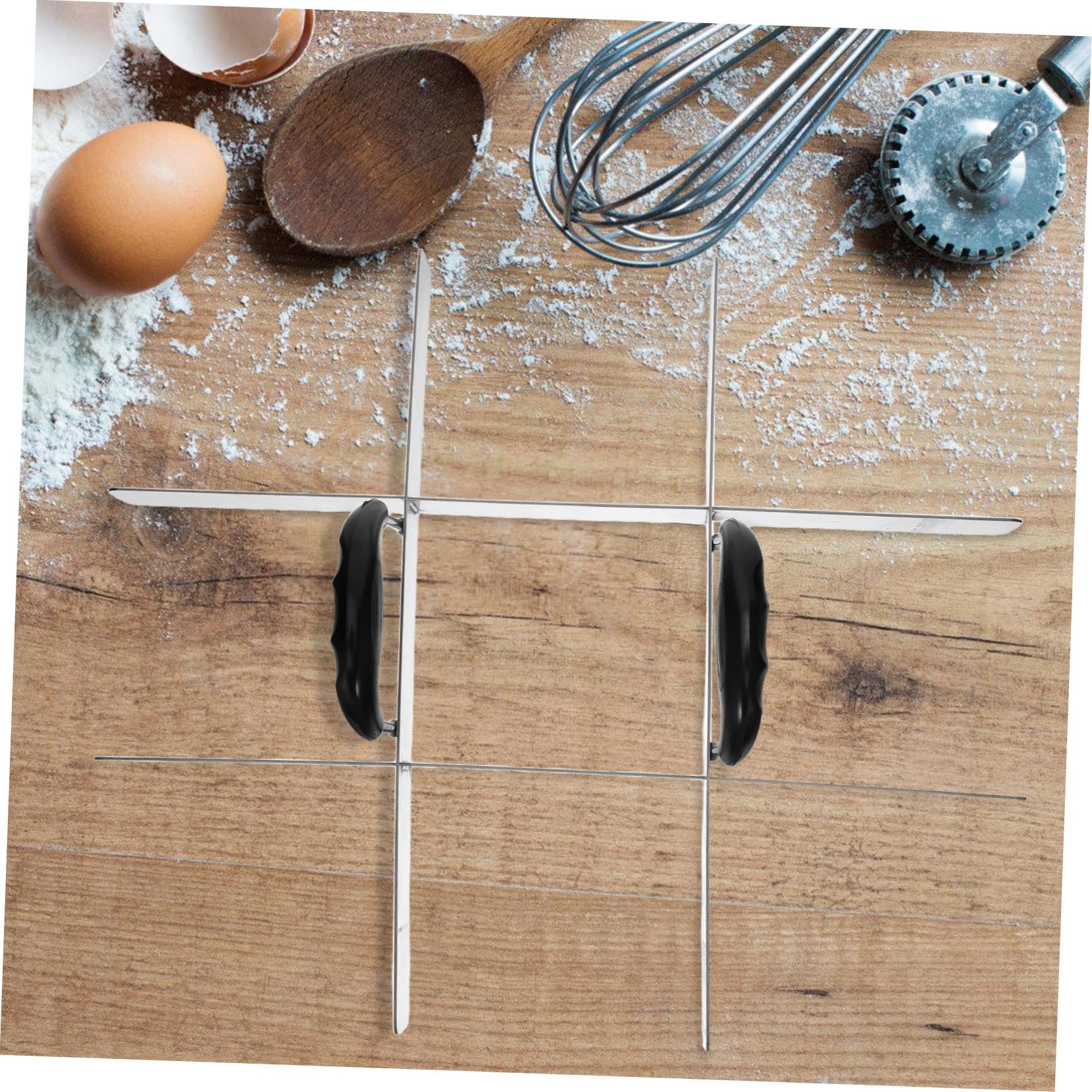 Guide de Découpe de Gâteau Inox avec Poignées Diviseur pour Moule Rectangulaire à Brownies Partiteur de Portions pour Cheesecake Tiramisu et Riz Outil Multifonction pour Pâtisserie