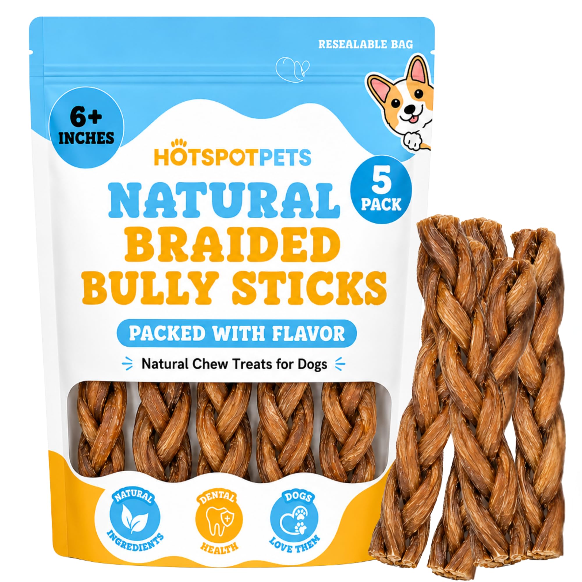 Hotspot Pets Braided Bully Sticks