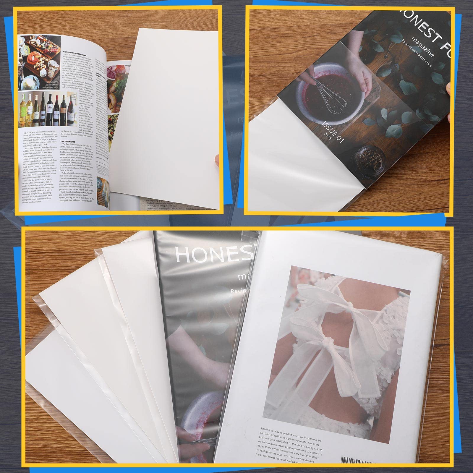 Epakh 120 Set Silver Age Comic Book Bags and Boards Pack of Comic Bags and Boards Reusable Comic Book Boards Clear Comic Book Sleeves and Boards for 7 1/8 x 10 1/2 Inches Comic Book Magazine Storage