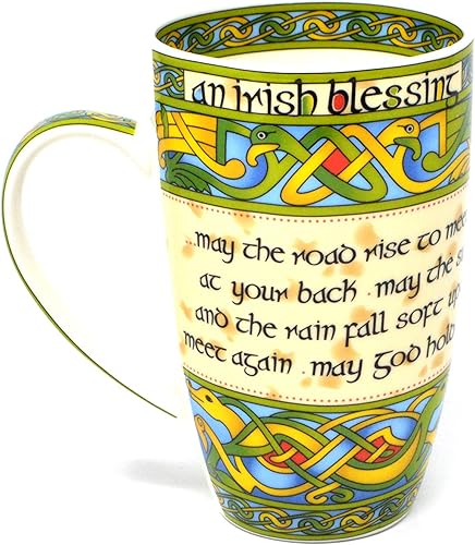Miniatura 2 de Royal Tara Irish Blessing Set - Taza de porcelana de hueso de 14 onzas líquidas, caja de tejido irlandés, té, bolsas de té sueltas de hojas y