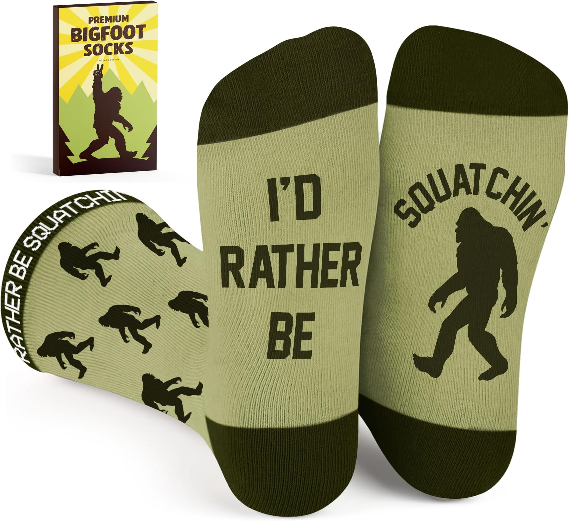 Bigfoot Gifts for Men, Women - Bigfoot Sasquatch Socks, Gifts for Dad, Husband, Grandpa - Stocking Stuffers for Men