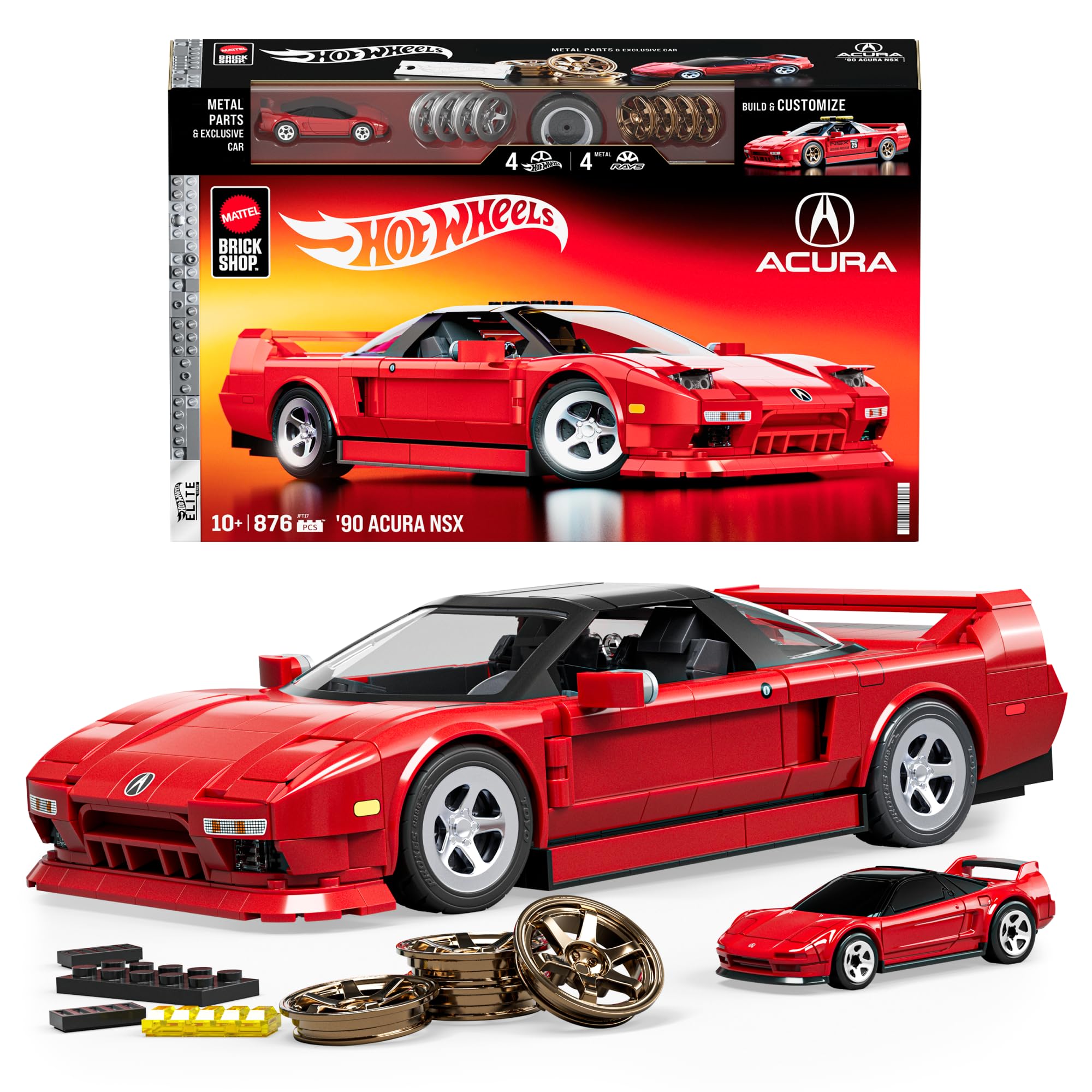Mattel Brick Shop Hot Wheels '90 Acura NSX Elite Series Build Set