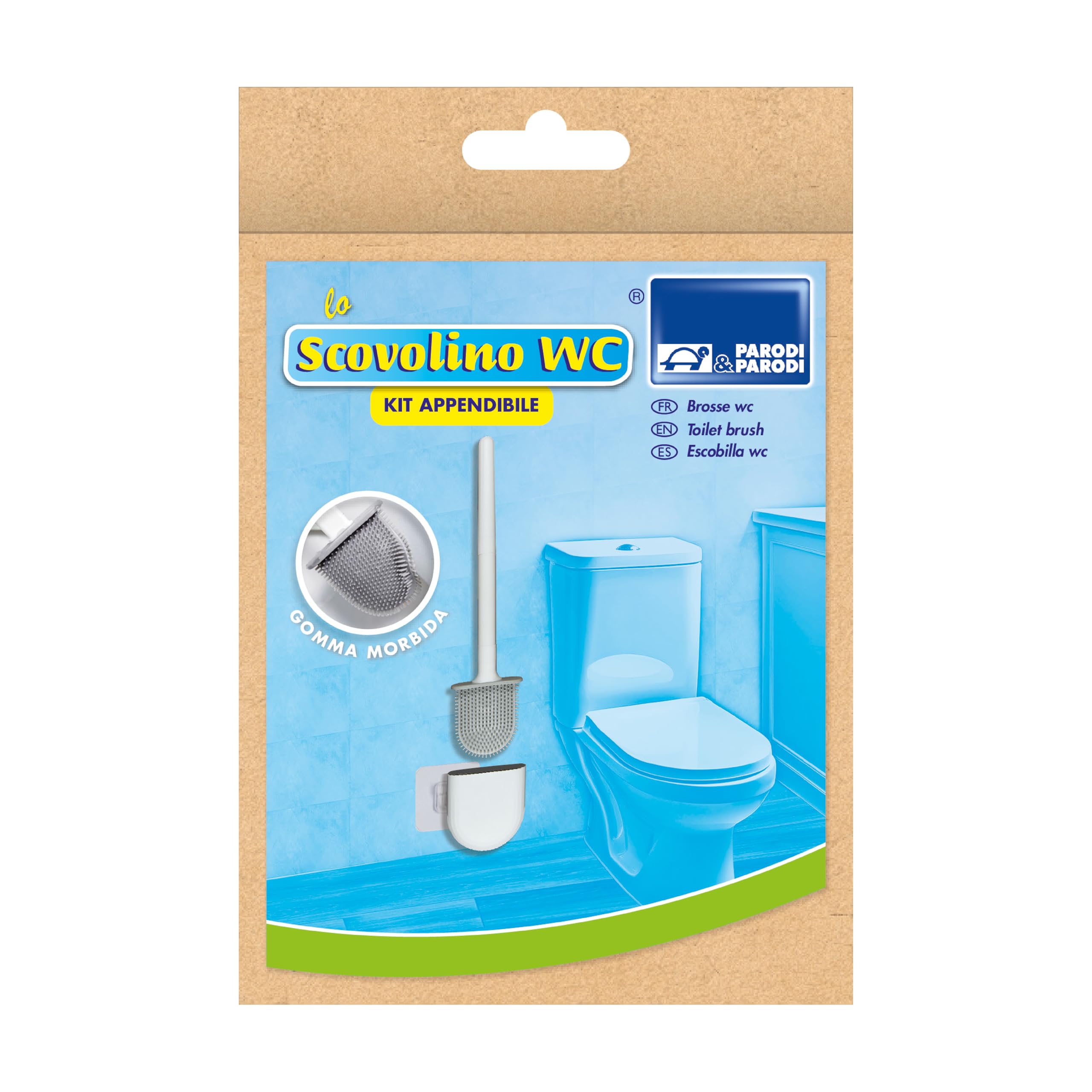 Cartone animato per scopino e supporto per scopino. Scopino per WC semplice in illustrazione vettoriale in stile piatto | Vettore Premium