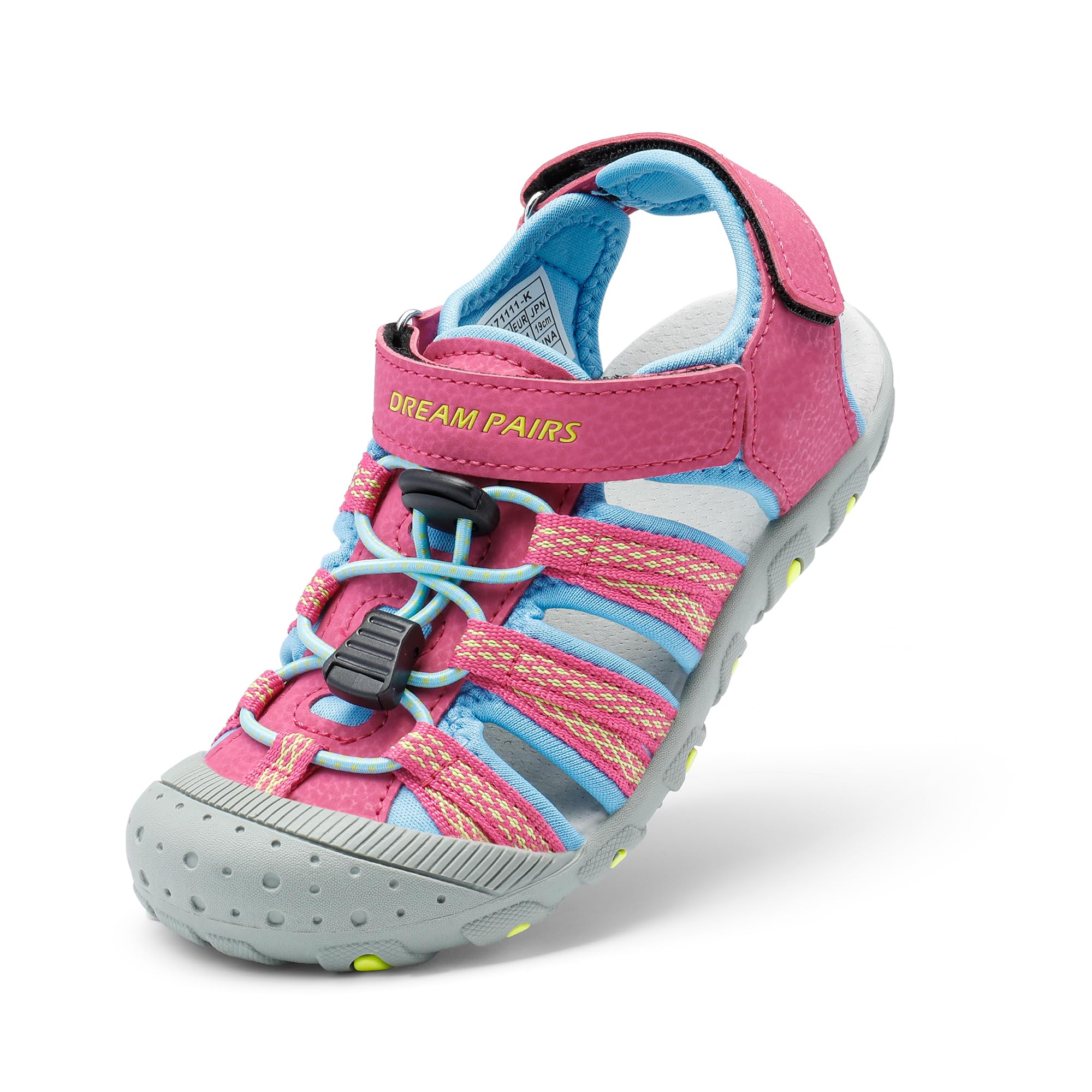 DREAM PAIRS Kids Sandals Toddler Girls & Boys Summer Outdoor Athletic Sport Sandals Hiking Beach Casual Closed Toe Adjustable Multicolor for Toddler/Little Kids/Big Kids