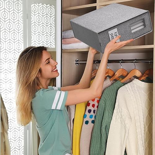 Miniatura 4 de Paquete de 6 organizadores y almacenamiento de sábanas, organizadores y almacenamiento de ropa de cama, organizador de sábanas con ventana, ideal