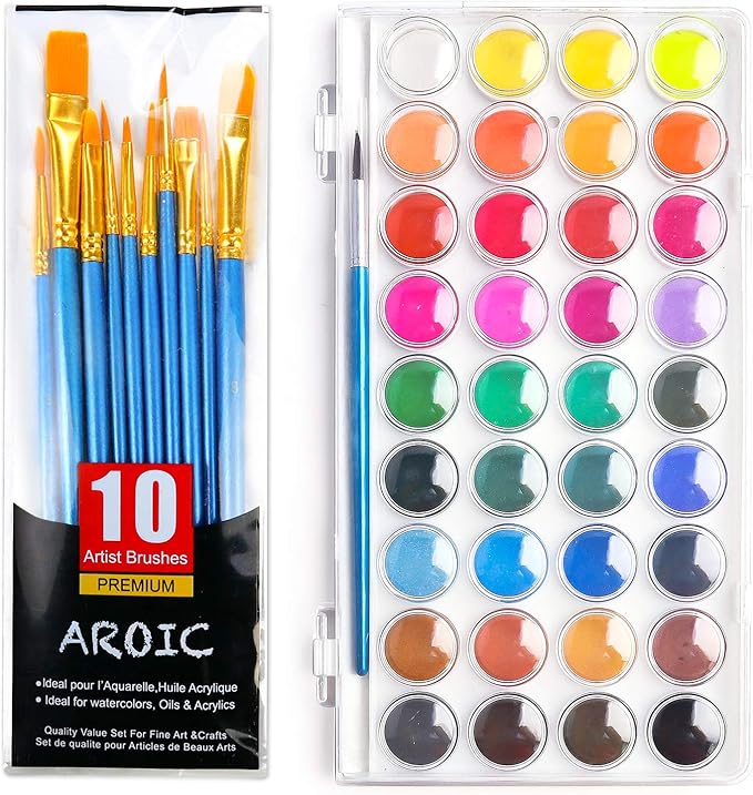 AROIC Watercolor Paint Set, with a Watercolor Paint, 36