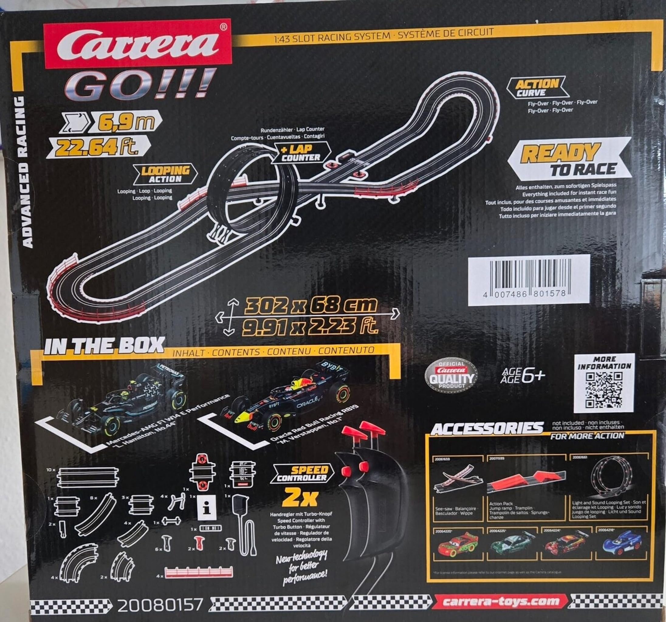Carrera GO!!! Advanced Racing pista – Formula 1 – Red Bull RB19 – Mercedes AMG – Modello: 20080157