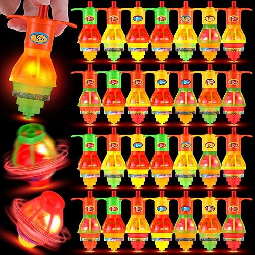 100 piezas de juguete giratorio con luz LED intermitente, giroscopio OVNI, juguete giratorio iluminado con giroscopio, diversión de movimiento para