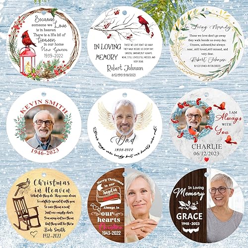 Miniatura 45 de Adornos de Navidad personalizados 2025 con cualquier imagen, adorno acrílico para colgar fotos – con mis propias fotos – Adornos de imagen