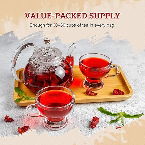 Vista 2 de 52USA Té orgánico de flores de hibisco, té de hibisco, 1 libra (16 onzas), té de hierbas secas de flores de hibisco, 100% orgánico certificado