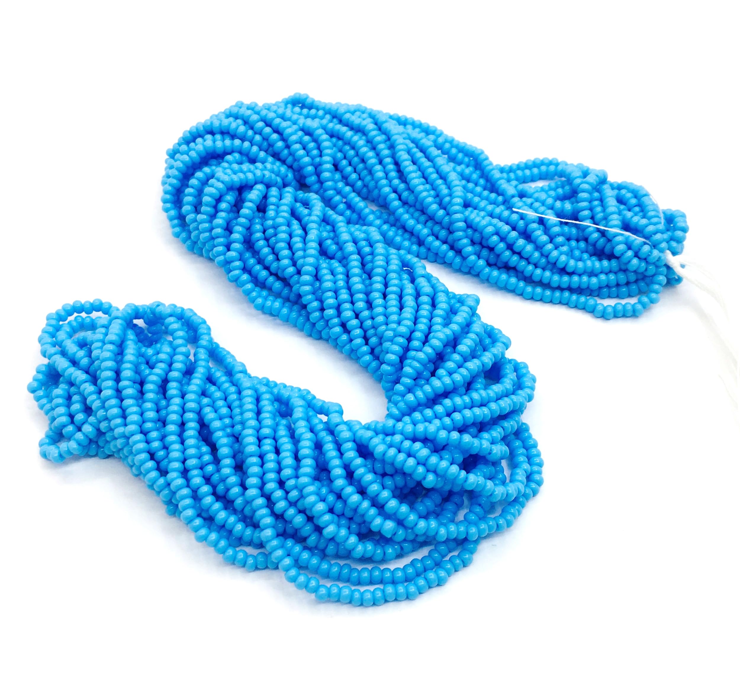 Perlin 2 mm Seed Beads Glass Beads Indian Beads Seed Beads Pony Beads Preciosa Ornela Czech 11/0 on Multiple Strands 9000 Pieces (Blue Opaque)