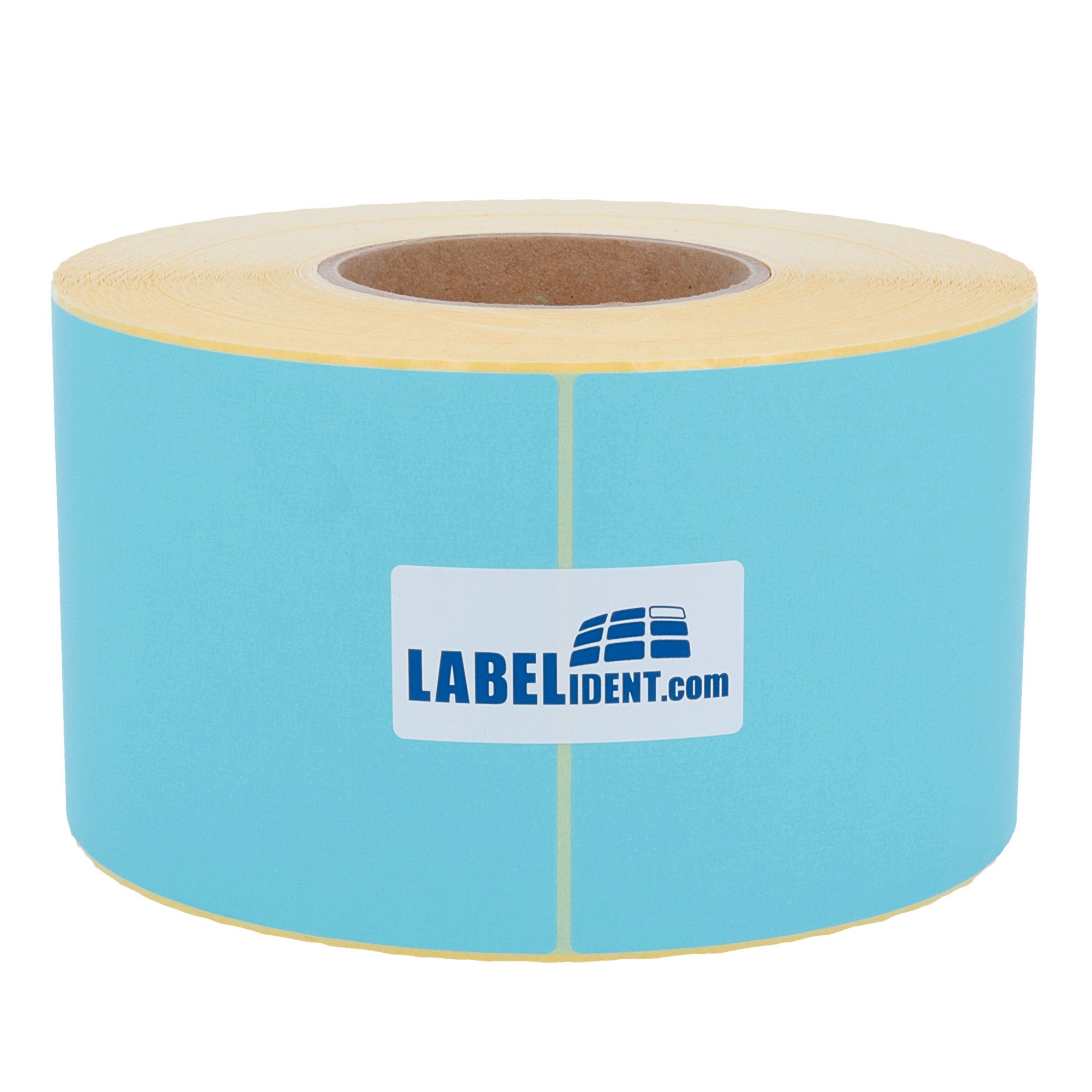 Labelident Thermotransfer-Etiketten blau 100 x 150 mm - 8.000 Etiketten, 8 Rollen à 1.000 Universal-Etiketten aus Papier stark selbstklebend, 76 mm Kern für Thermotransferdrucker