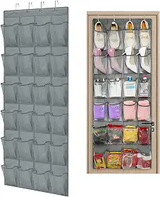 Sapateira de Porta, Sapateira Organizadora de Porta, Organizador de Sapatos, Transparente Pendurável, Sapateira Vertical (Cinza Escuro)