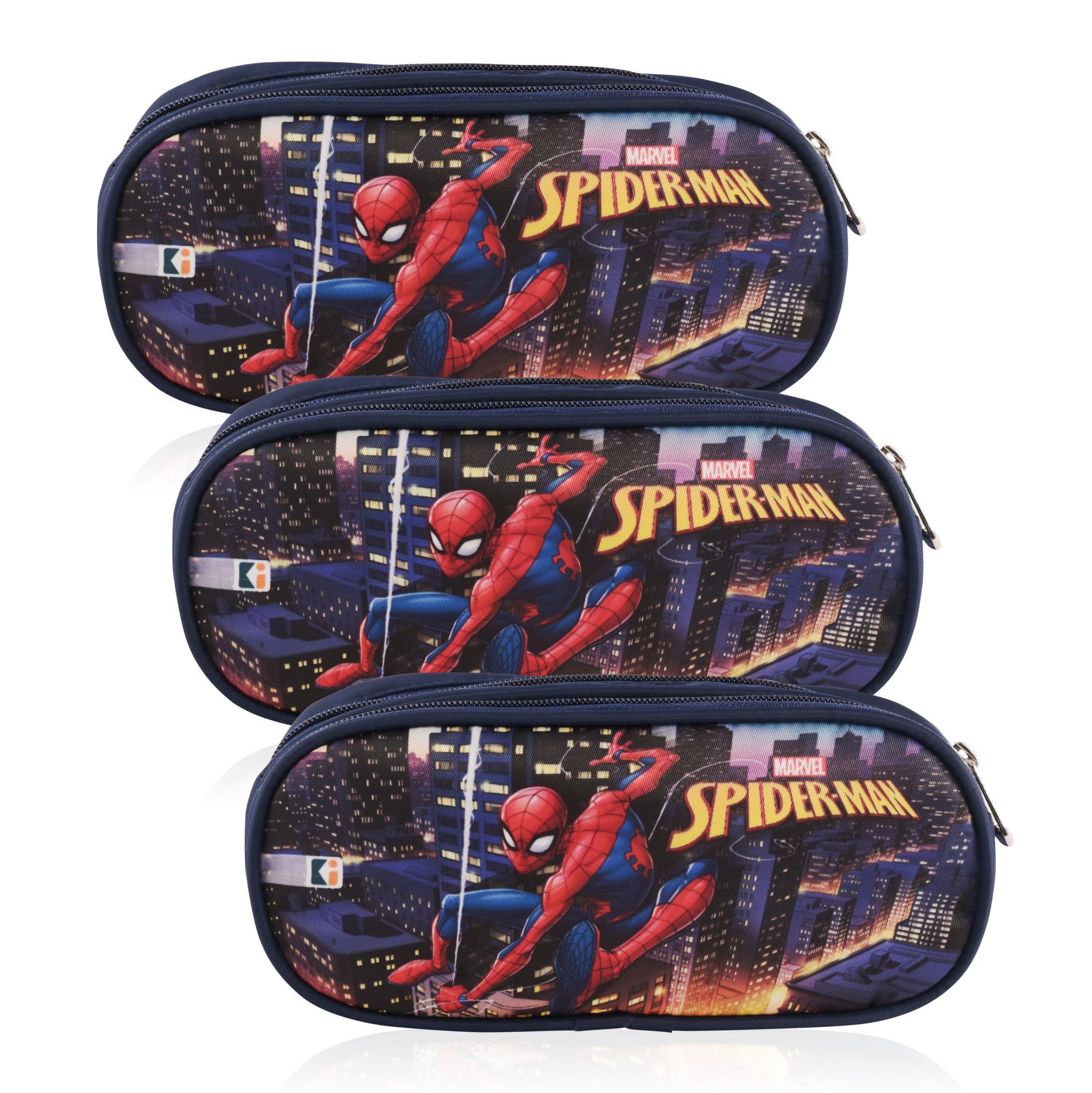 Kuber Industries Pack of 3 Pencil Pouch | Multi-Purpose Travel Pouch | Multi Utility Stationery Pouch | 2 Compartments Geometry Box | Lightweight Storage Pouch | Marvel Spider-Man City of Heros | Blue (B0D14WQB68) Amazon Price History, Amazon Price Tracker