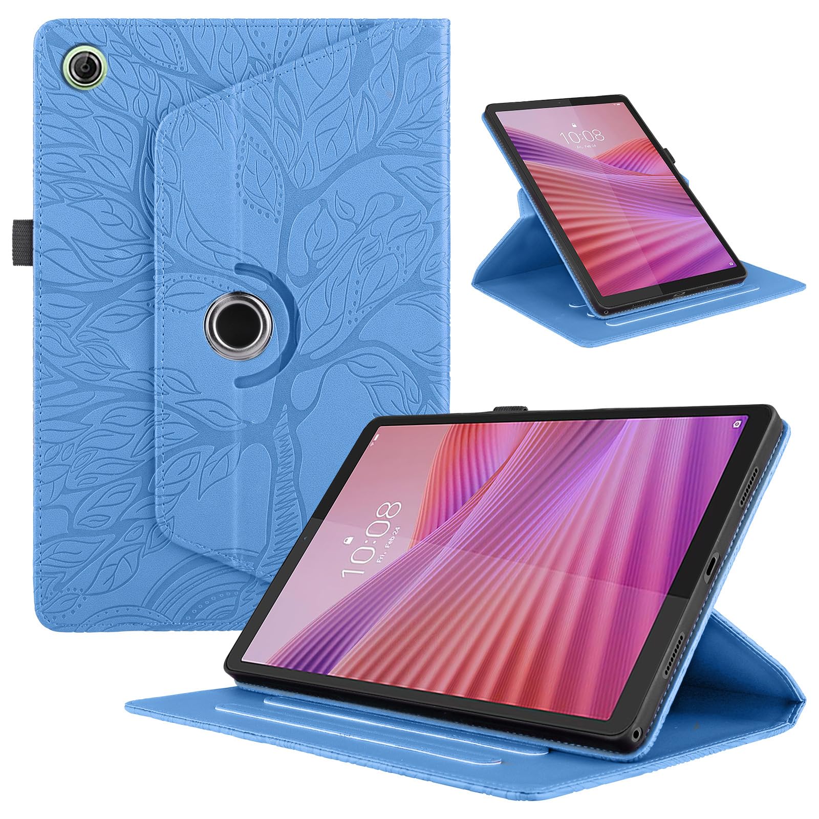 Funda para Samsung Galaxy Tab S9/ S8/ S7 11" (SM-X710/X700/T870) PU Cuero Tablets Protectora Cover 360°Carcasa Giratoria de ángulo Múltiple Stand Función Tablets Funda,Rojo Árboles — view 104