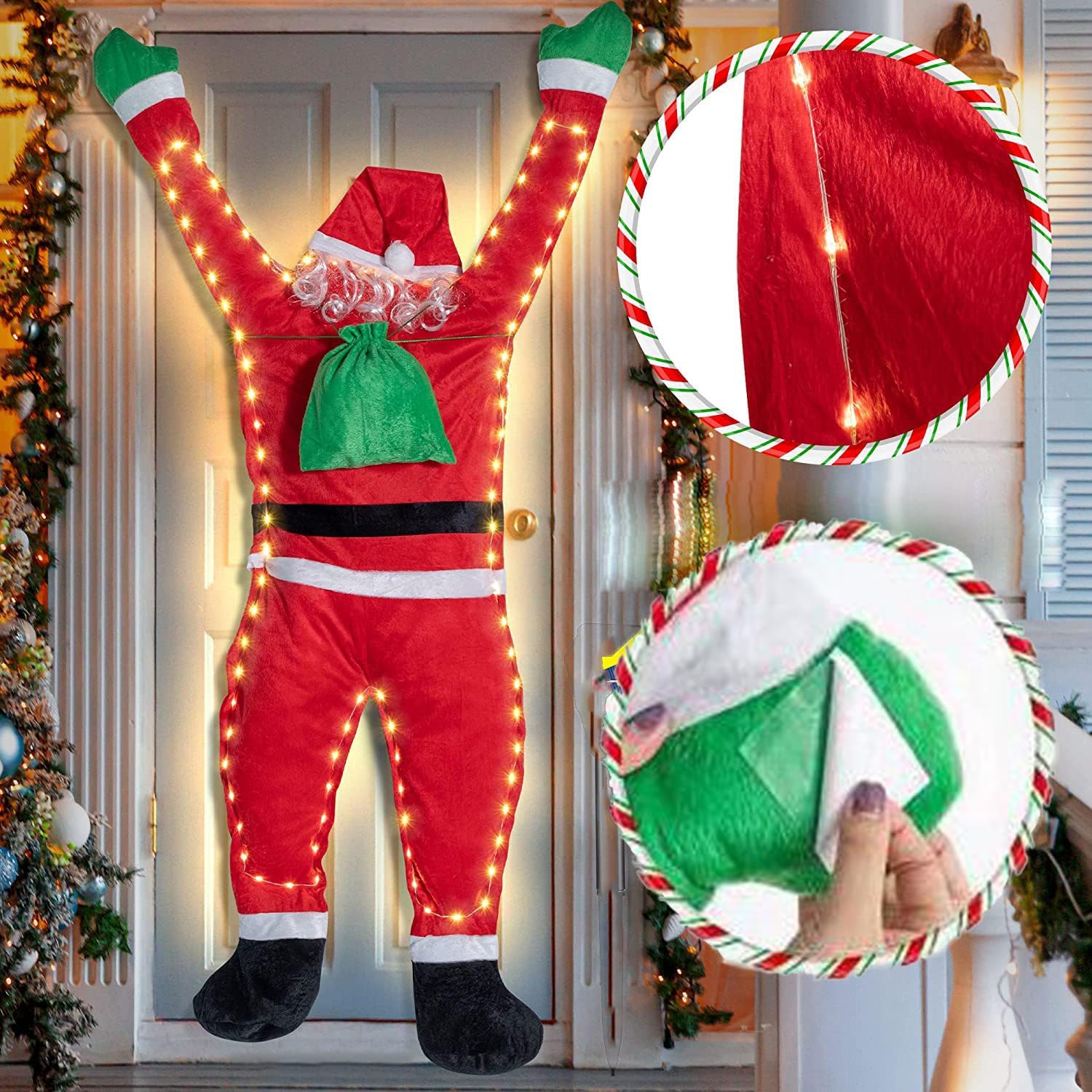 Weihnachts Türdeko 90x200cm - Stoff Türabdeckung Mit Festlichen Motiven