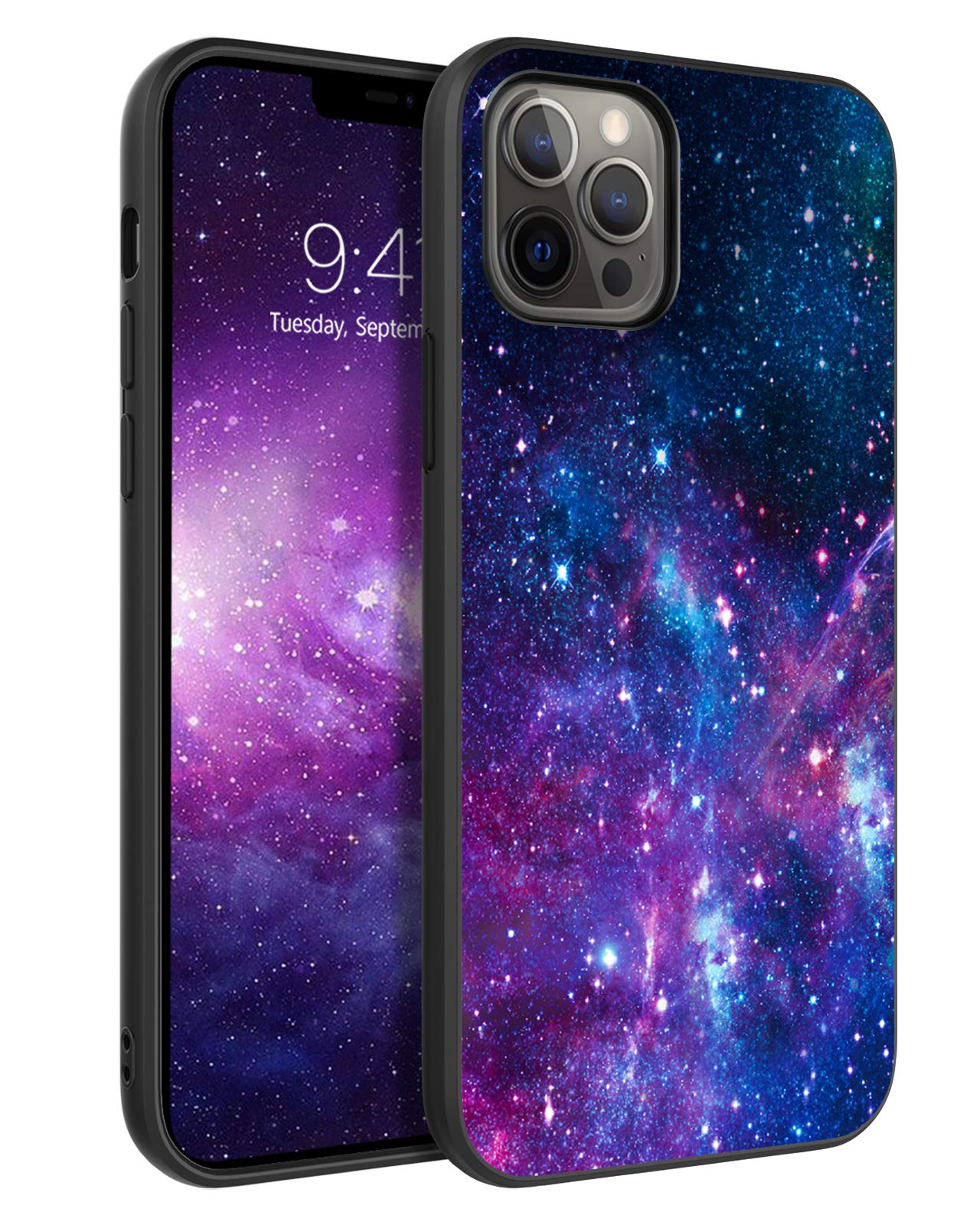 BENTOBEN Compatible with iPhone 12 Pro Max Case, Slim Fit Glow in The Dark Soft Flexible Shockproof Bumper Protective Cute Cases Compatible with Apple iPhone 12 Pro Max 6.7" (2020), Nebula/Galaxy