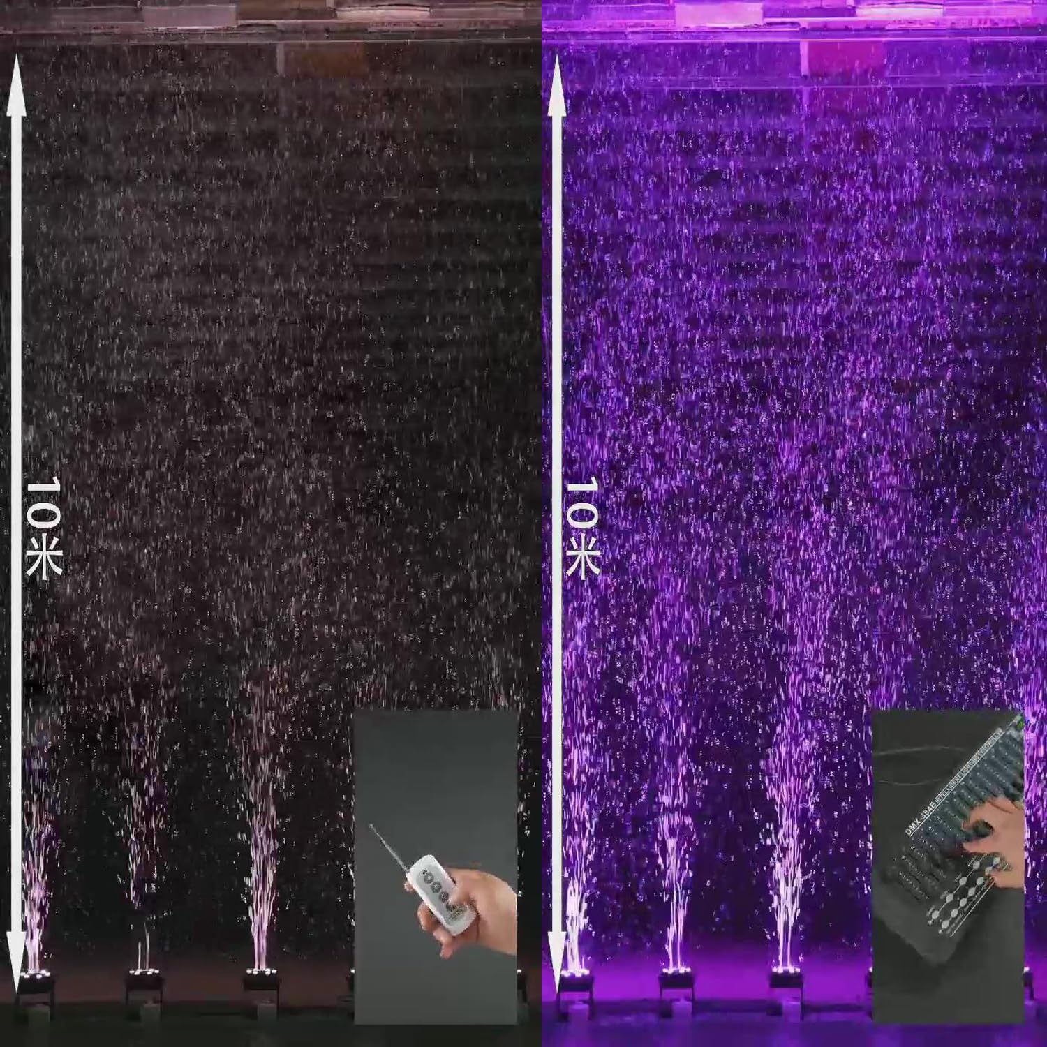 JUNMAN Machine à bulles LED DMX512 - 10 mètres - Machine à effets de scène DJ disco pour événement, fête de mariage, éclairage de spectacle