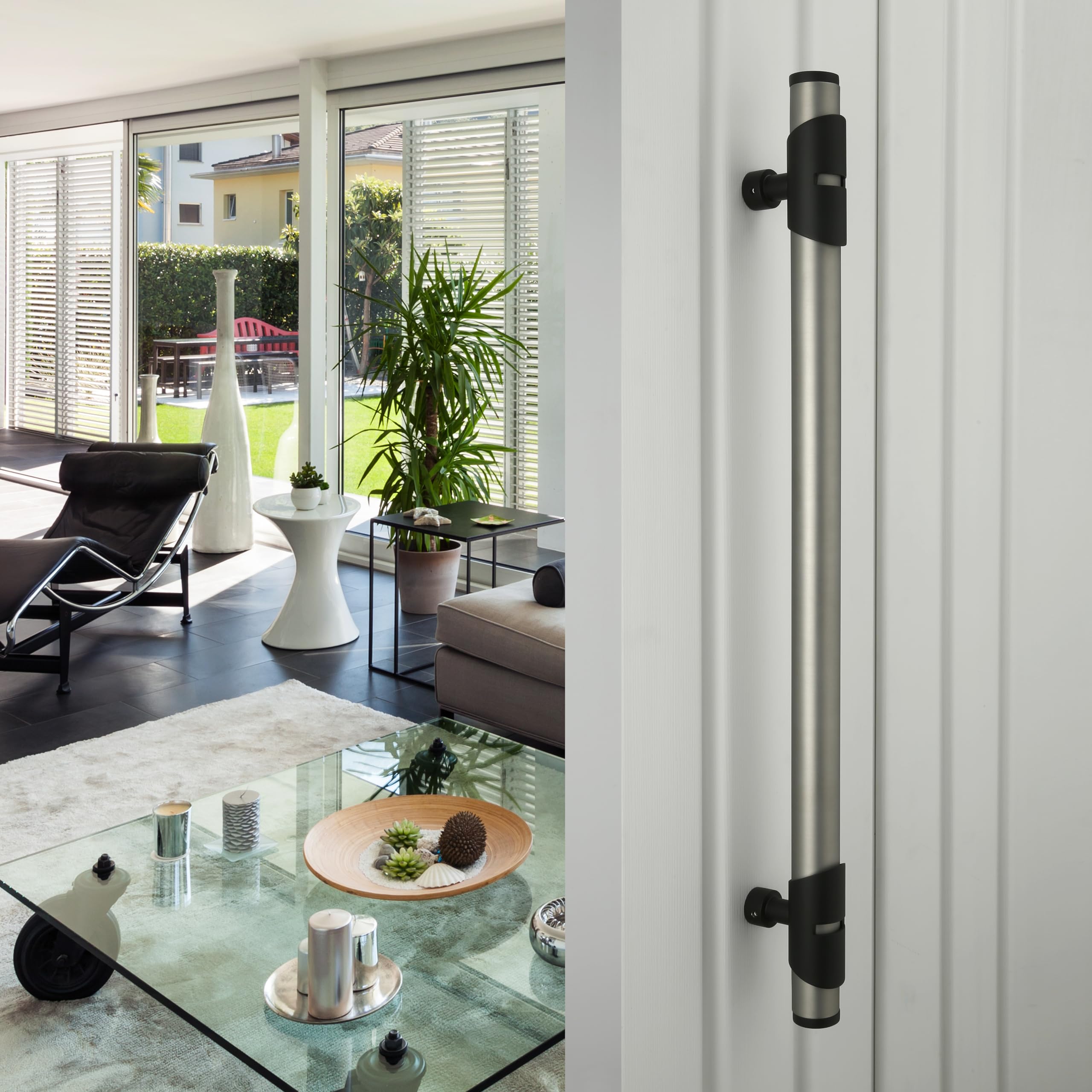 LAPO Door Handle for Main Door 48 inch, Wooden & Glass Door Handle, Door Pull Push Handle,Stainless Steel Pipe and Brass Base-Pack of 1 | Black Finish | 3 Years Warranty (B0CLVLCZHM) Amazon Price History, Amazon Price Tracker