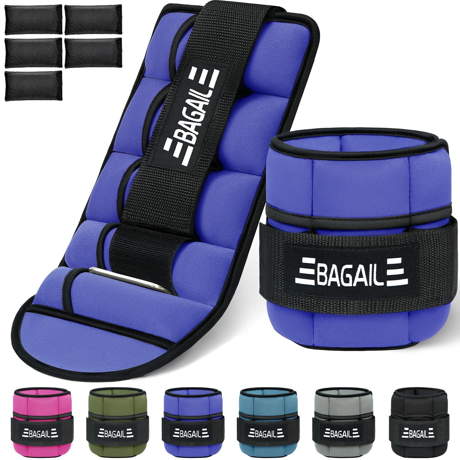 JORICY Enkelgewichten, 4 kg, 1 paar enkelgewichten voor fitness, joggen, fysieke oefeningen, wandelingen, gymnastiek, aerobic, sportschool
