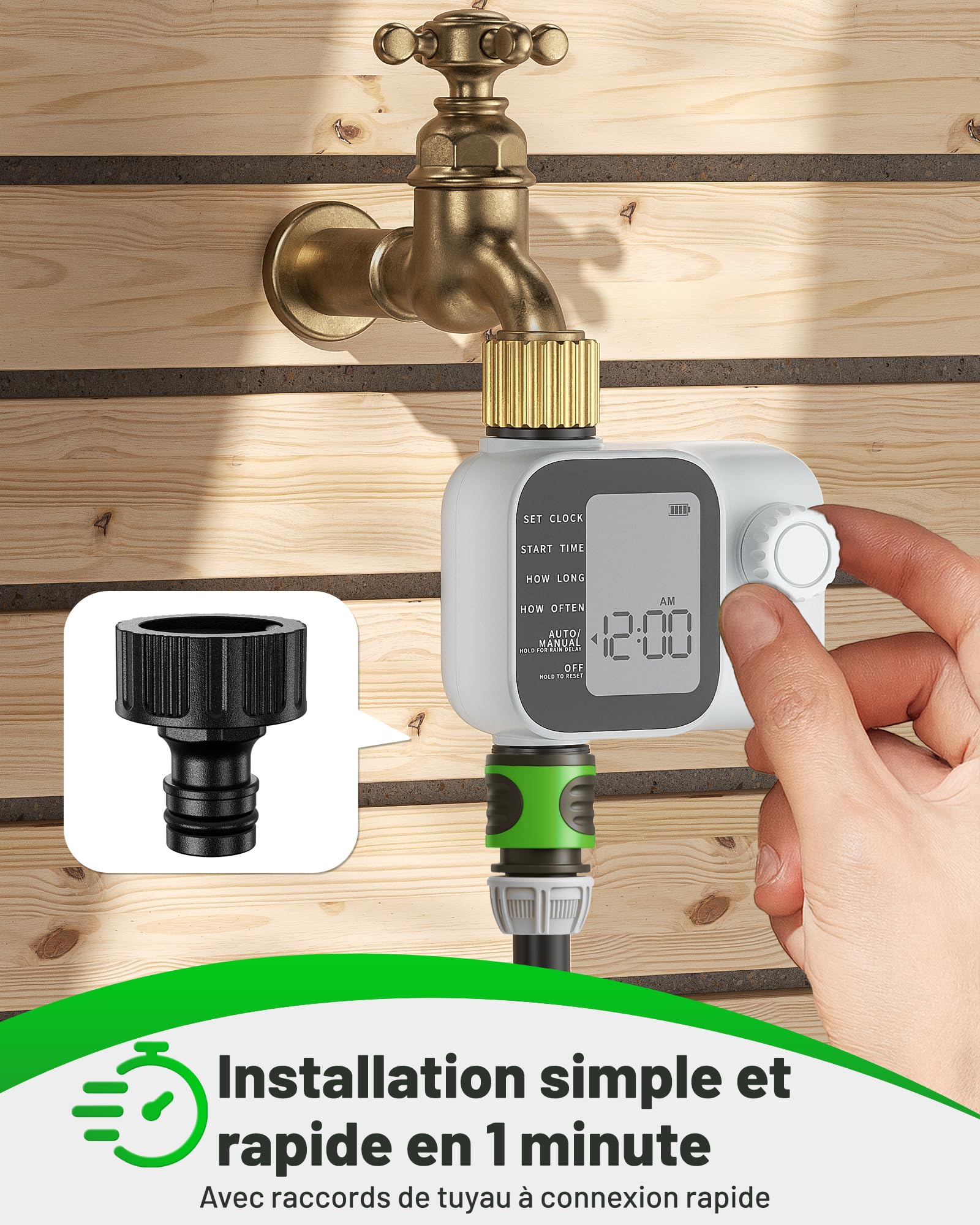 Programmateur Arrosage Unistyle | Nouvelle édition 2026 – Arrosage Automatique du Jardin, Utilisation Simple et Intuitive, Raccord en Laiton, Indice de Protection IP55, Programmes Arrosage Flexibles
