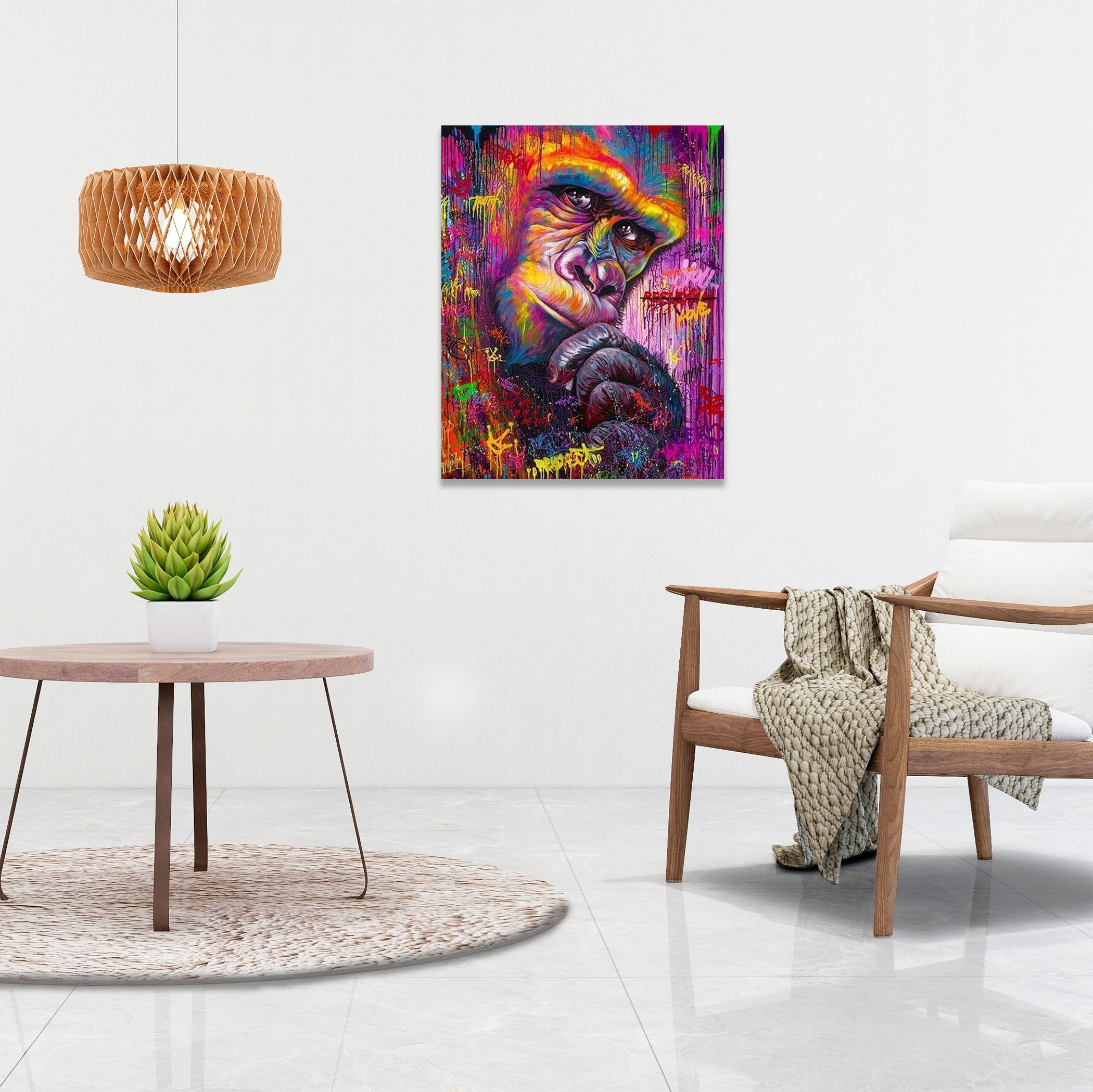 Fokenzary DIY Paint by Numbers Painting Canvas for Kids or Adults Beginner with Brushes and Acrylic Paints Frameless