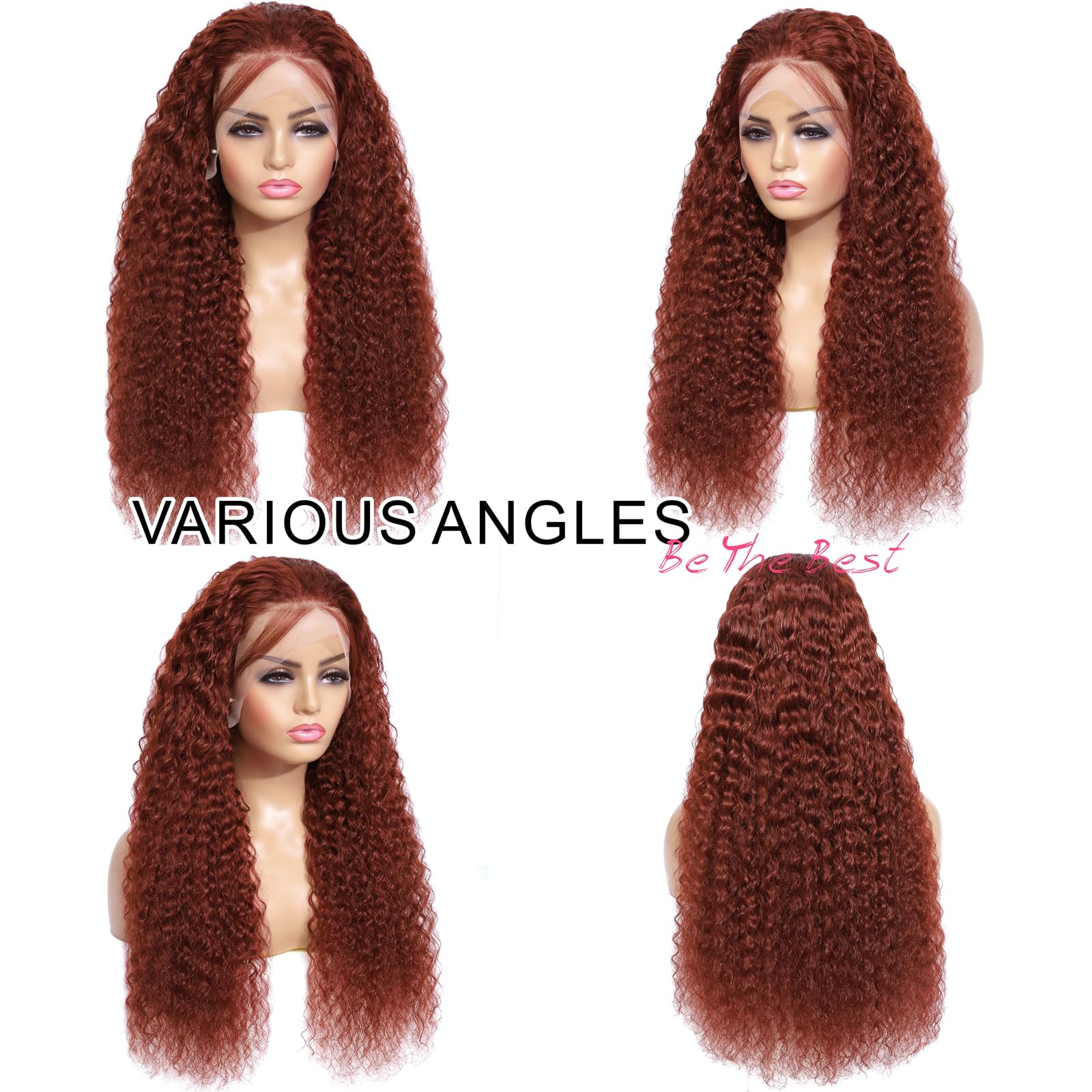 Amazon.com : htsly Reddish Brown Water Wave Lace Front Wigs 