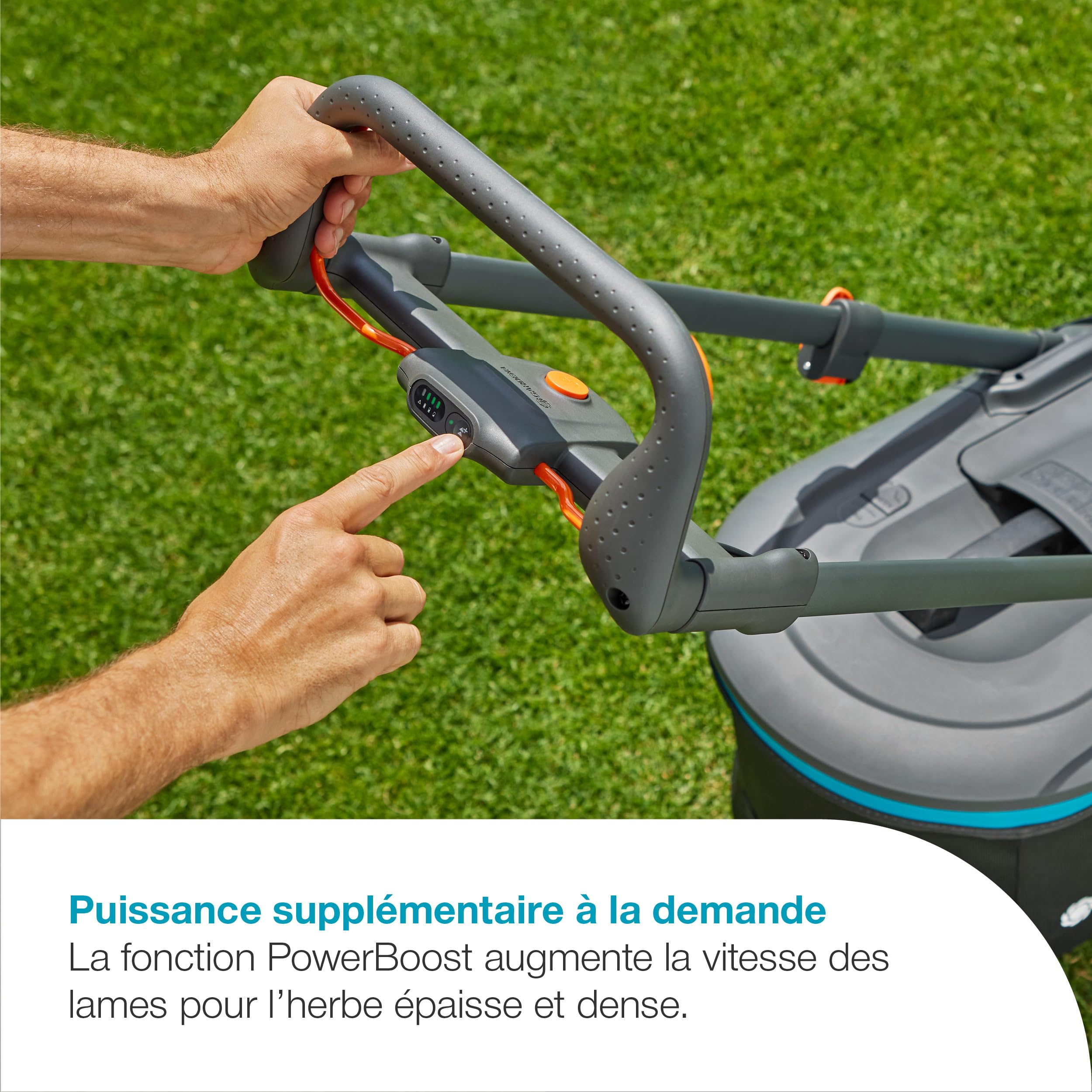 Gardena Tondeuse sur Batterie PowerMax Duo 46/36V P4A 4 Ah - Kit prêt à l'emploi: Haute Performance, Deux Lames Valent Mieux Qu’Une, Idéal pour Les espaces étroits (14646-20)