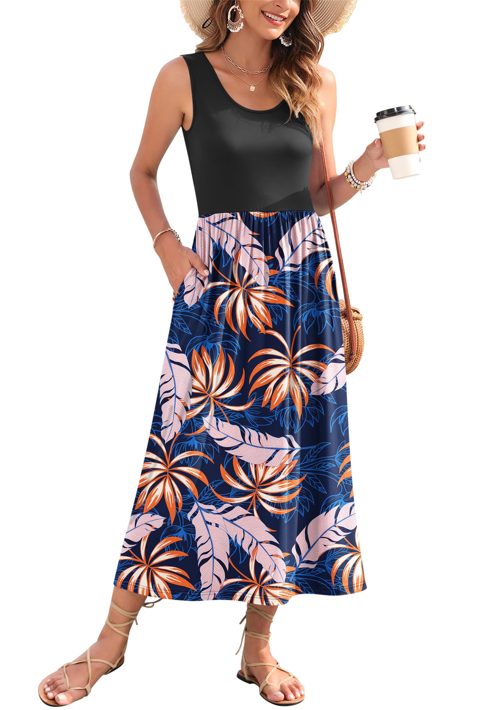 WNEEDU Women's Summer Maxi Dress