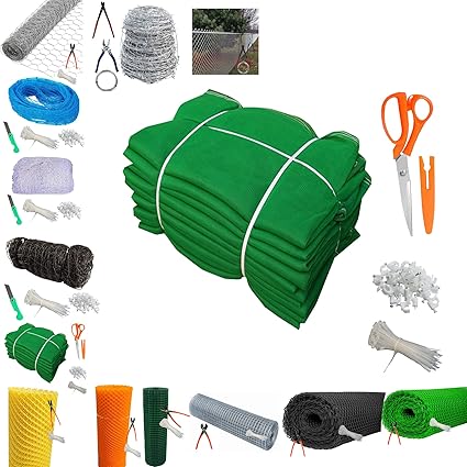 TAVASYA 90% UV Protection Garden_Balcony_Terrace Shade Net_10 X 100 Feet_Green_with 1 Scissor_100 Tags_100 Clamps TVSY188