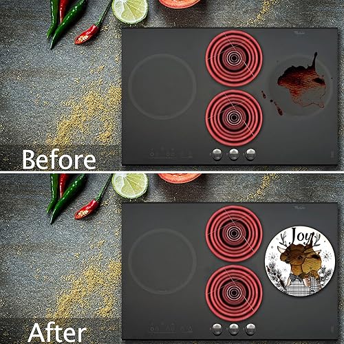 Miniatura 56 de Fundas para quemadores de estufa eléctrica de animales de granja, paquete de 4 fundas redondas para quemadores de estufa, 8 pulgadas y 10 pulgadas