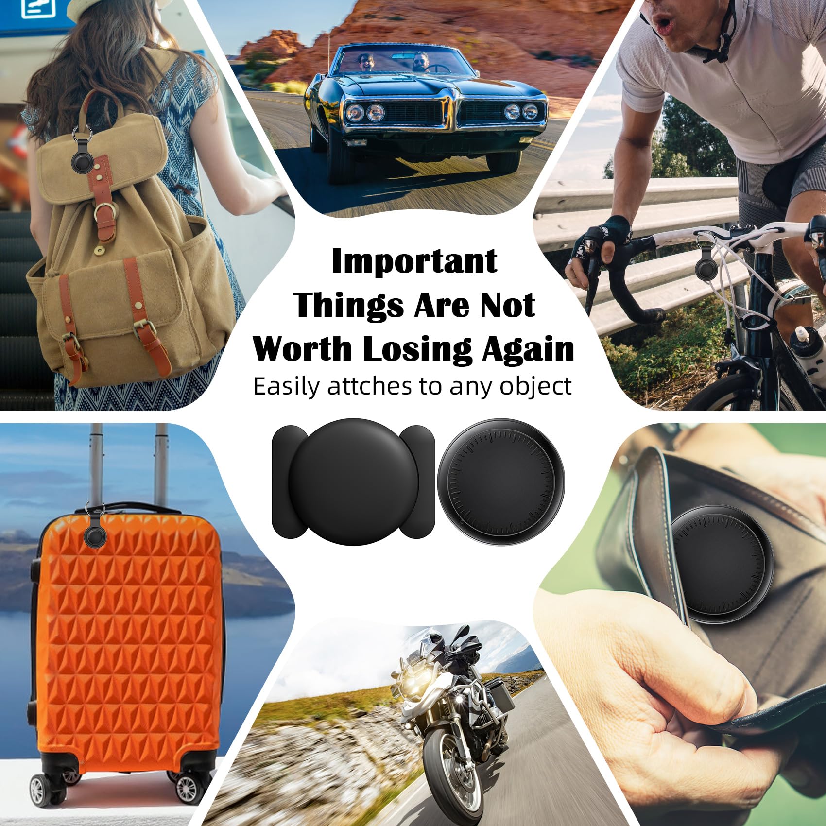Traceur GPS pour véhicules, 2PCS Air Tracker Android Compatible avec Google Find Hub Localisateurs D’Objets Bluetooth Véhicule sans Abonnement, Magnétique Traceur caché Voiture pour Auto Moto (Noir)