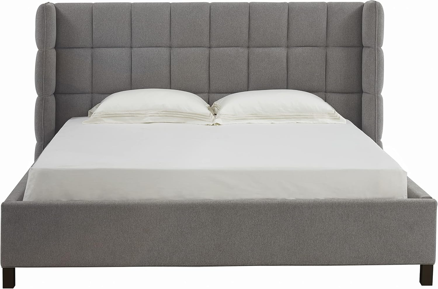 SAFAVIEH Couture Collection Emerson Dark Grey Grid Tufted King Size Bed