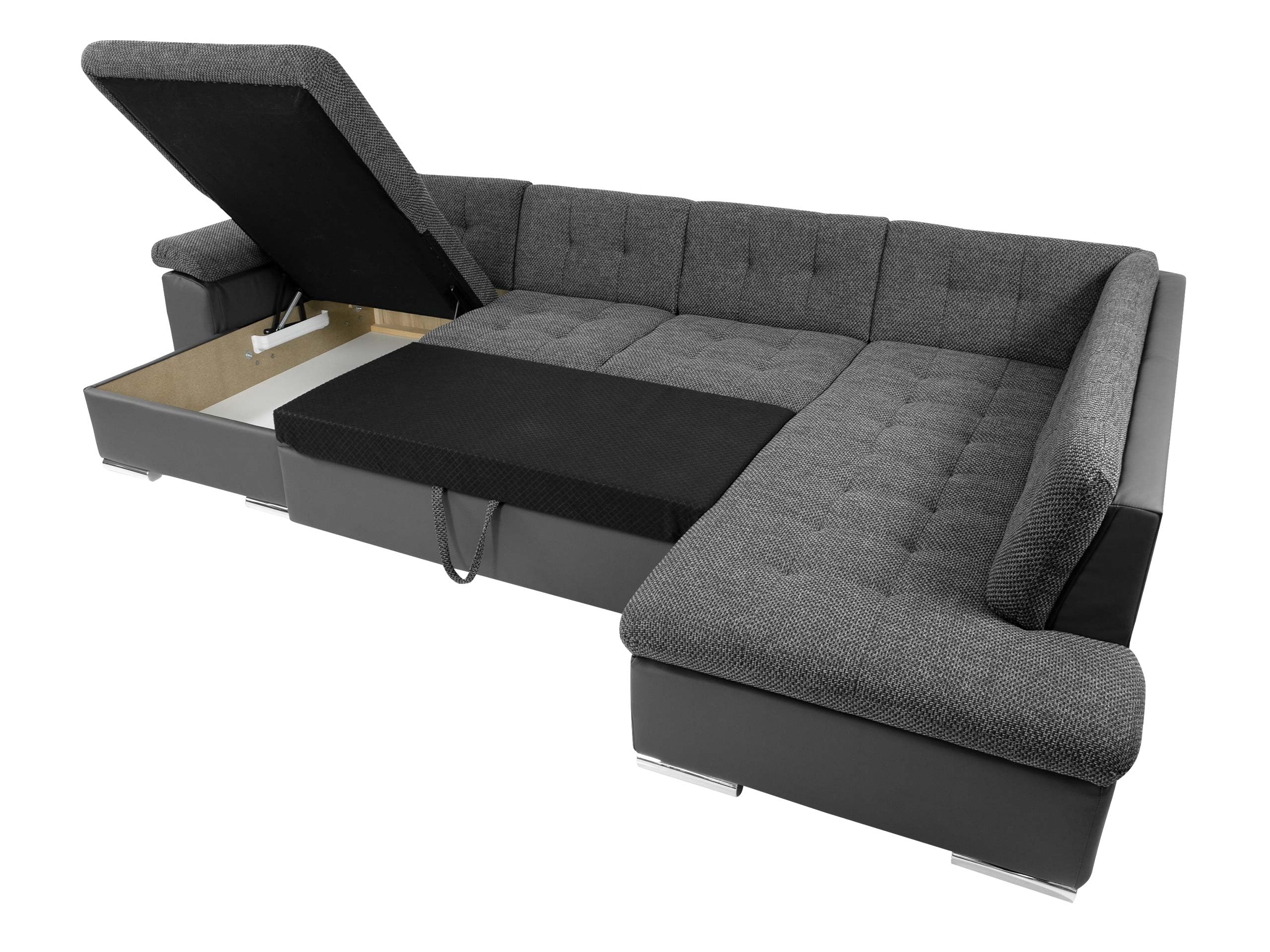 Mirjan24 Eckcouch Ecksofa Niko Bis, Design Sofa Couch mit Schlaffunktion und Bettkasten U-Sofa Farbauswahl Wohnlandschaft vom Hersteller (Ecksofa Links, Soul 20 + Soul 13)