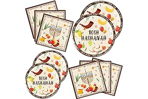 48-Piece Rosh Hashanah Party Supplies Tableware Set
