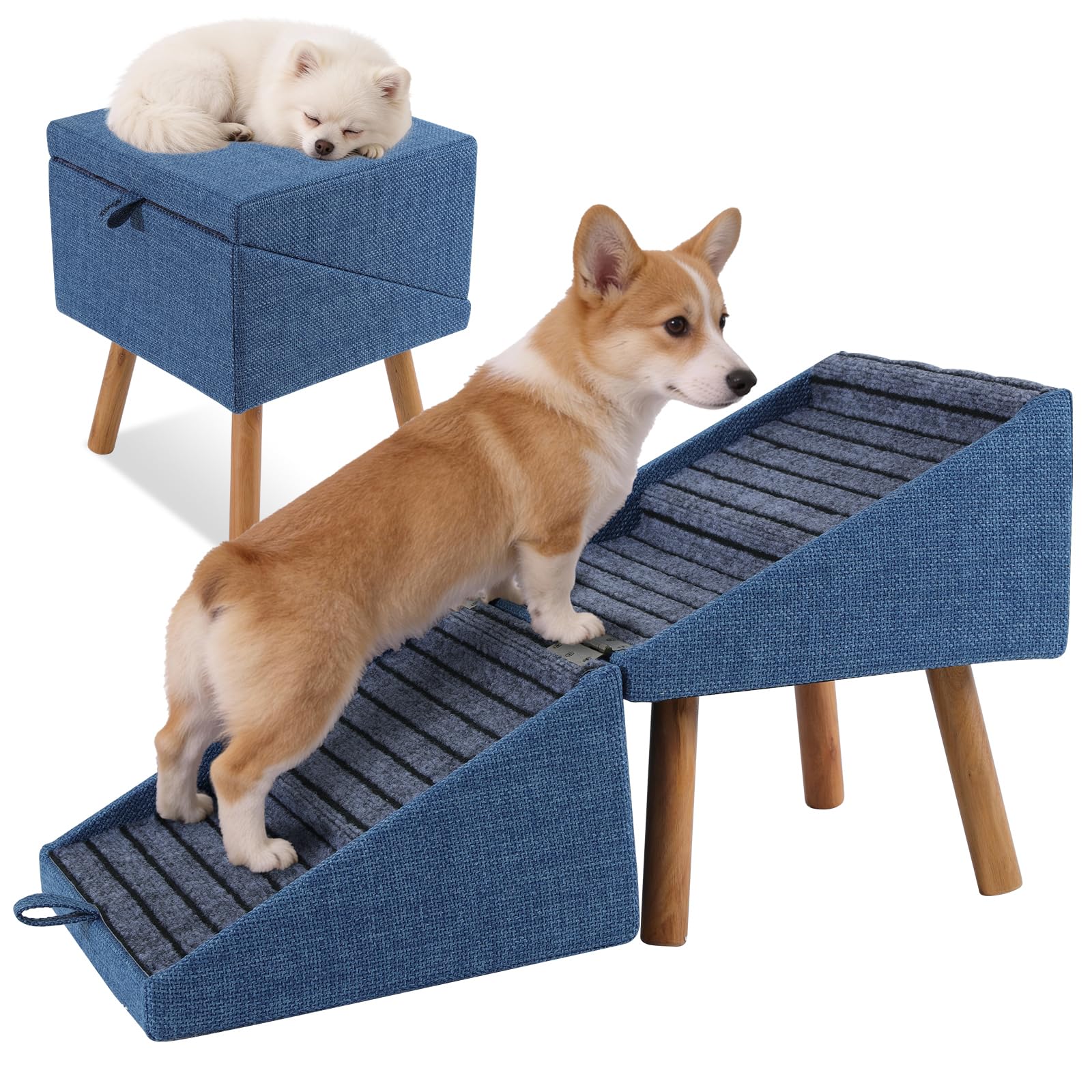 Dog Stairs for Small Dogs, Foldable Dog ramp for Couch