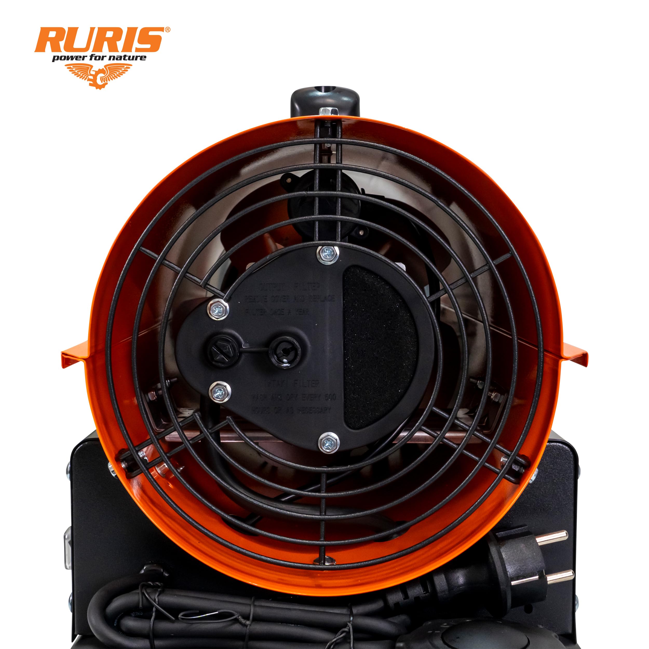 RURIS Diesel Heizkanone VULCANO 2000S 20 kW, 68 240 BTU, Digitales Thermostat, 12 Liter Tank, Industrie- und Werkstatt-Heizung, 550 m³/h