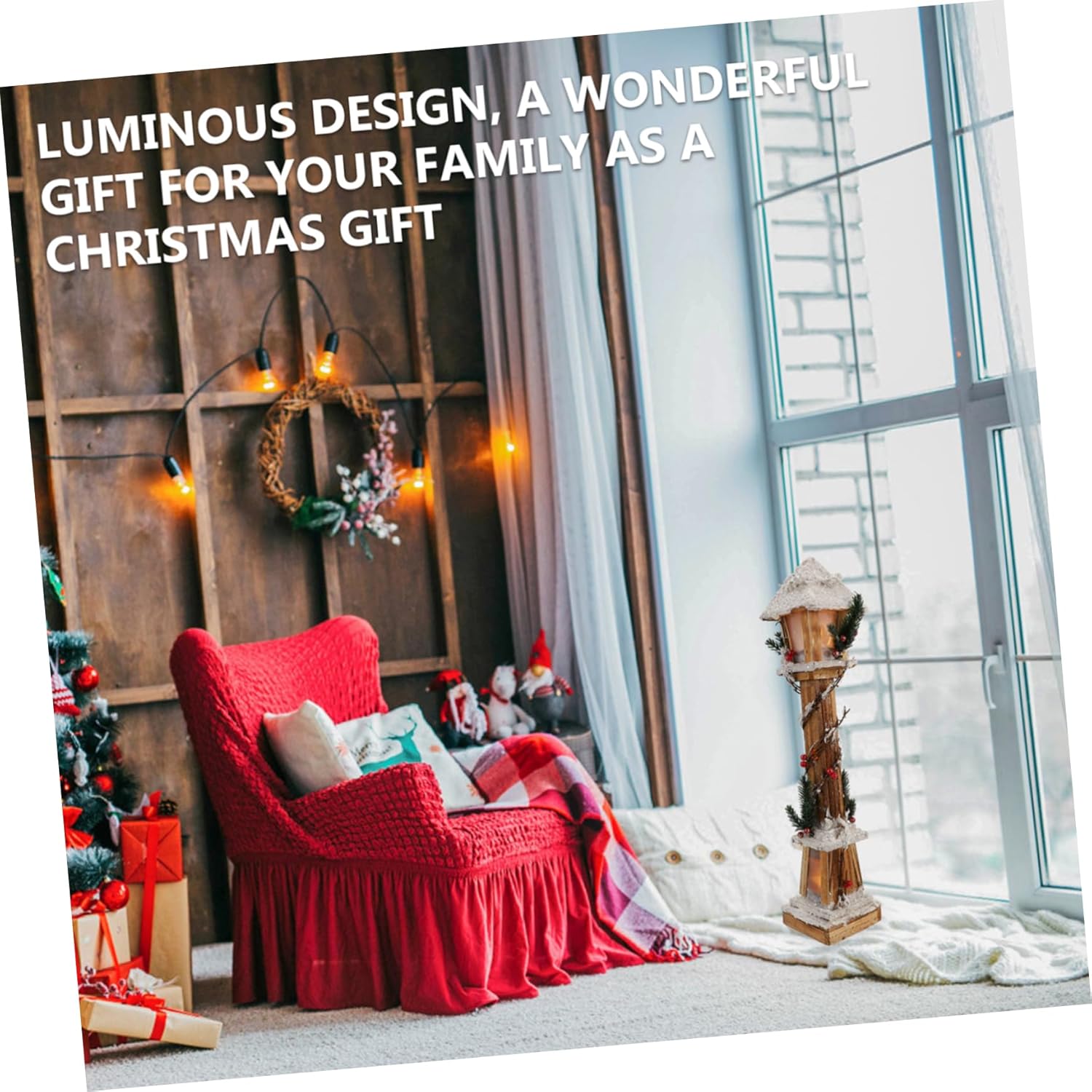 1pc Christmas Wooden Streetlamp Model Creative Decor for Desktop Adornment for Holiday Home Decorations Festive Atmosphere Unique Charm