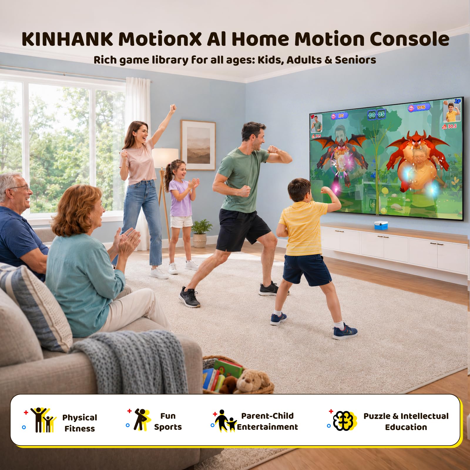 KINHANK MOTION X モーションセンサーゲームコンソール Kinhank MotionX Active Game Console with 21 Motion Games for Kids