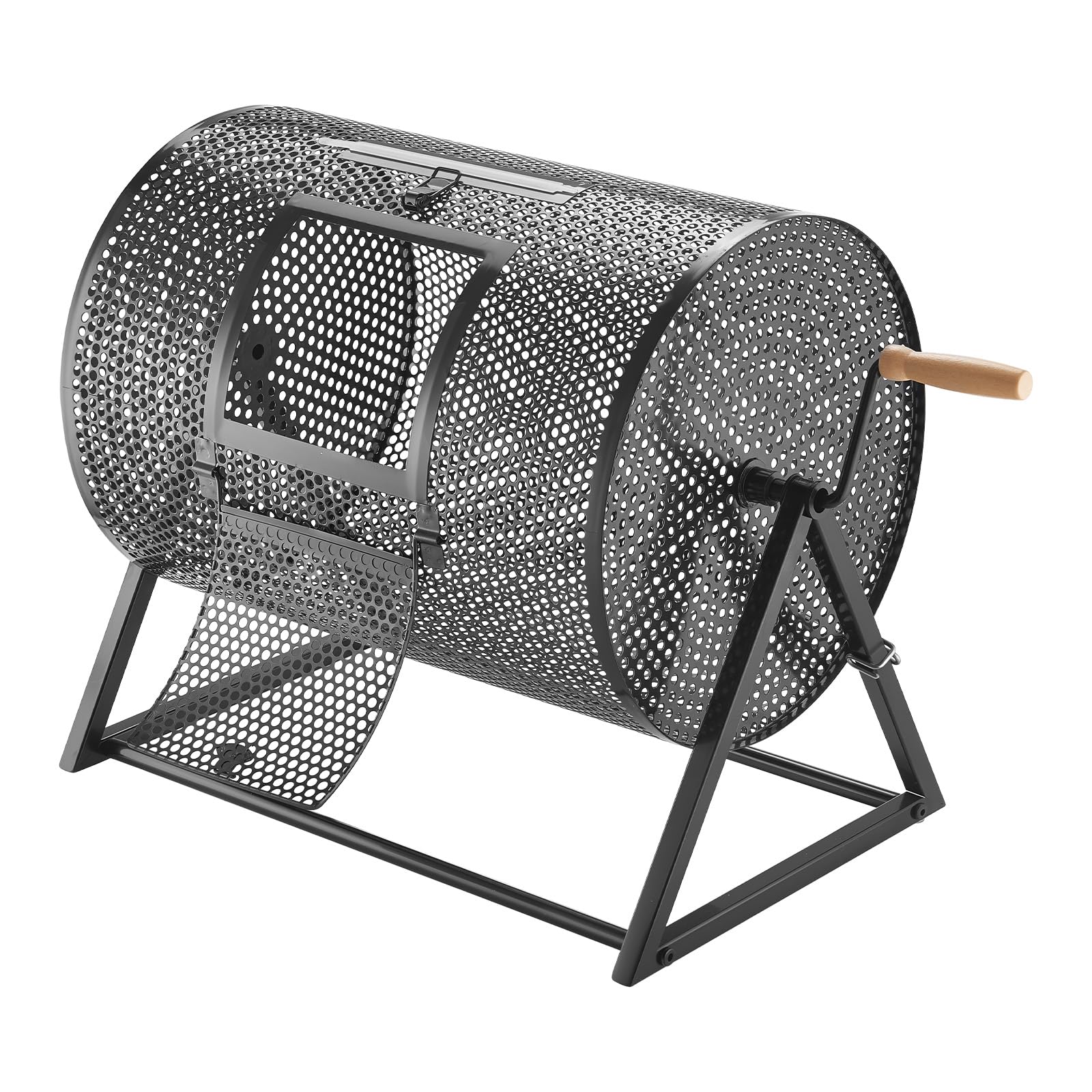 VEVOR Tombola Trommel, 410xØ302 mm, Lostrommel mit Fassungsvermögen von 5000 Lose oder 200 Lotteriebälle, Gewinnspieltrommel mit Kurbel & Dreiecksständer, für Veranstaltungen & Feiern, Schwarz