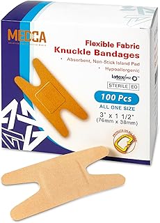 Flexible Fabric Bandages - Flex Fabric Adhesive Bandages Knuckle Bandages for Finger Care and to Protect Wounds from Infection - (100 Count Box)
