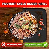 Vista 2 de Tapete resistente al calor para mesa de parrilla al aire libre (0.039 in de grosor), 24 x 31 pulgadas, tapete ignífugo para debajo de la mesa