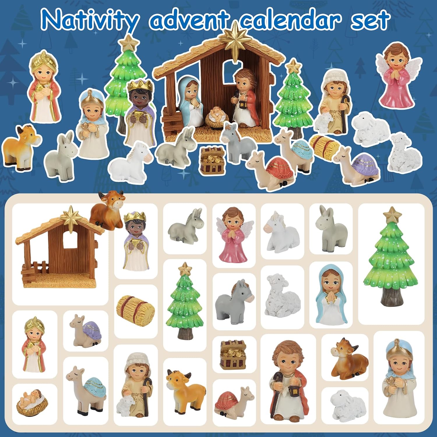 Nativity Advent Calendar 2026 for Kids - 24 Days of little people Christmas Nativity Scene Set for Toddlers, Christmas Countdown Calendar Gifts for Kids Boys Girls Children Toddler Teens Indoor Toy